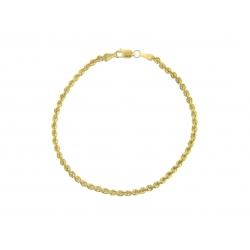 14Kt Yellow Gold 2.5mm Diamond Cut Rope Bracelet